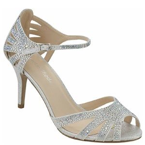 Women’s Rhinestoned Low Strap Heels